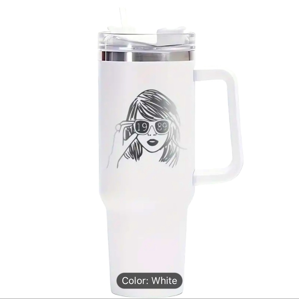 Taylor Stainless Steel Tumbler With Handle, Straw, And Lid - 40Oz